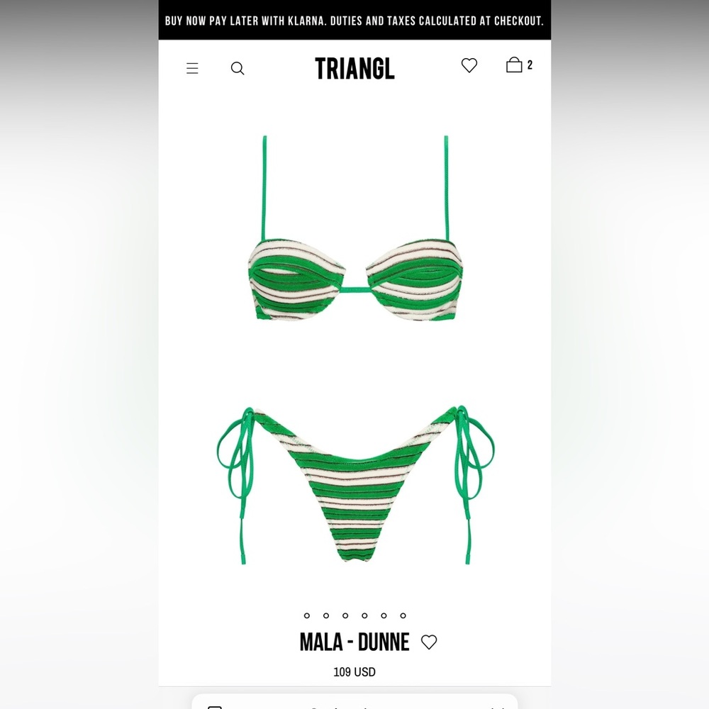 Triangl MALA DUNNE bikini size small